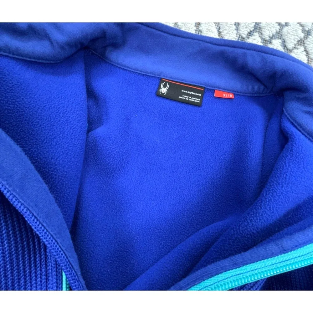 Spyder Jacket Girls XL Blue Thermal Fleece Lined Sweater Sweatshirt Layer Youth* - Picture 7 of 13